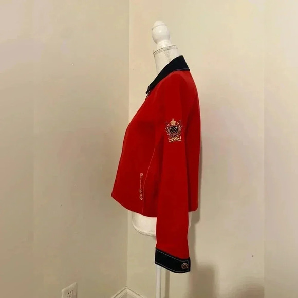 ST. John Sport Red and Navy Cropped Jacket Size Small - Picture 8 of 13